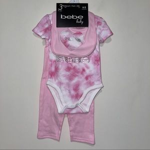 NWT Bebe baby Bodysuit, Pant & Bib